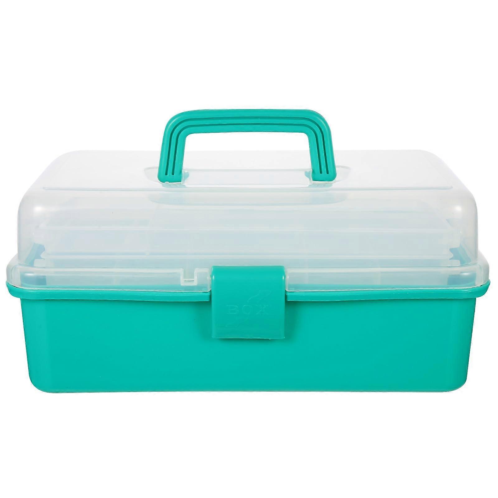 Large Portable Tool Storage Box with Compartments, Durable PP Organizer Case with Buckle Closure