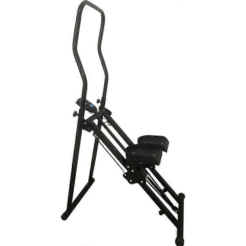Vertical Climber Stair Stepper with Adjustable Handlebar and Resistance, LED Display, Foldable Design, Black