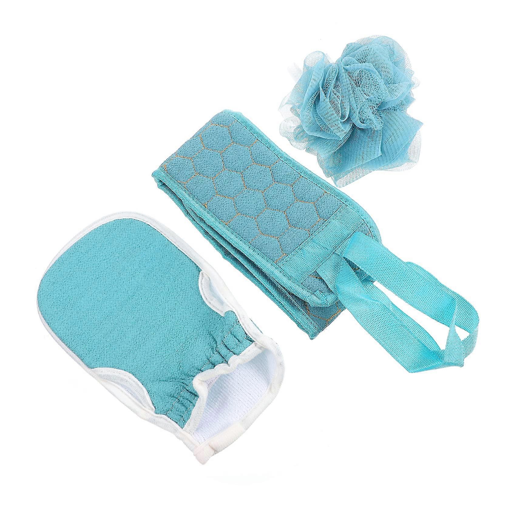 Bath Back Scrubber with Long Handle and Exfoliating Towel for Shower, Quick Dry Hanging Loop