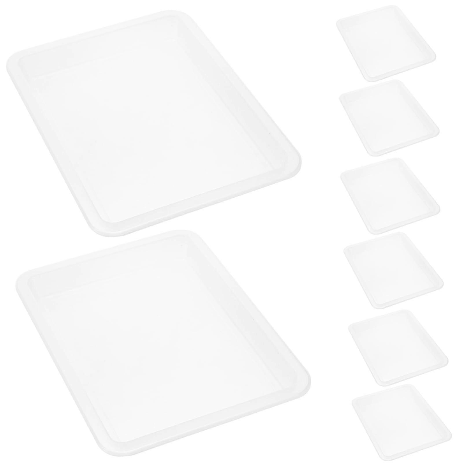 Plastic Serving Tray Set 10pcs Clear Stackable Craft Organizer Trays for Classroom and DIY Projects