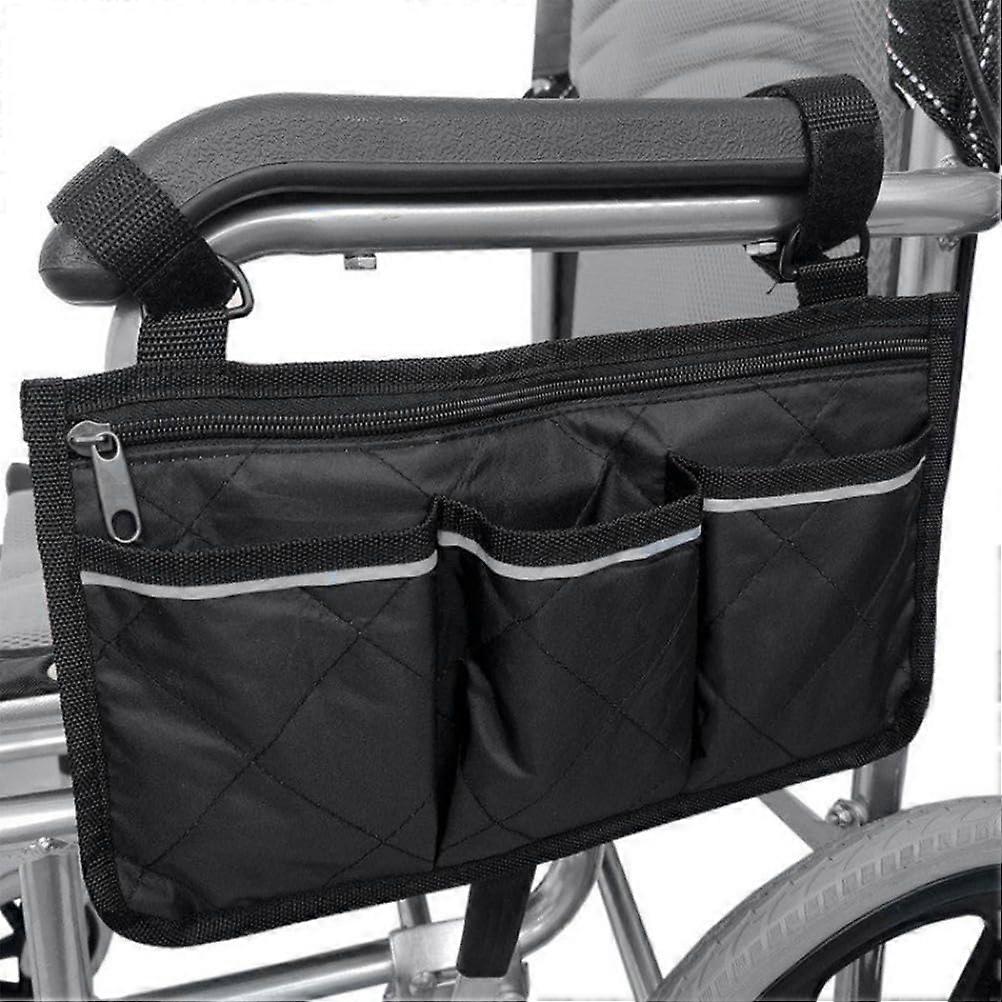 Wheelchair Side Bag with Cup Holder, MultiPocket Organizer for Walker, Rollator and Mobility Scooter