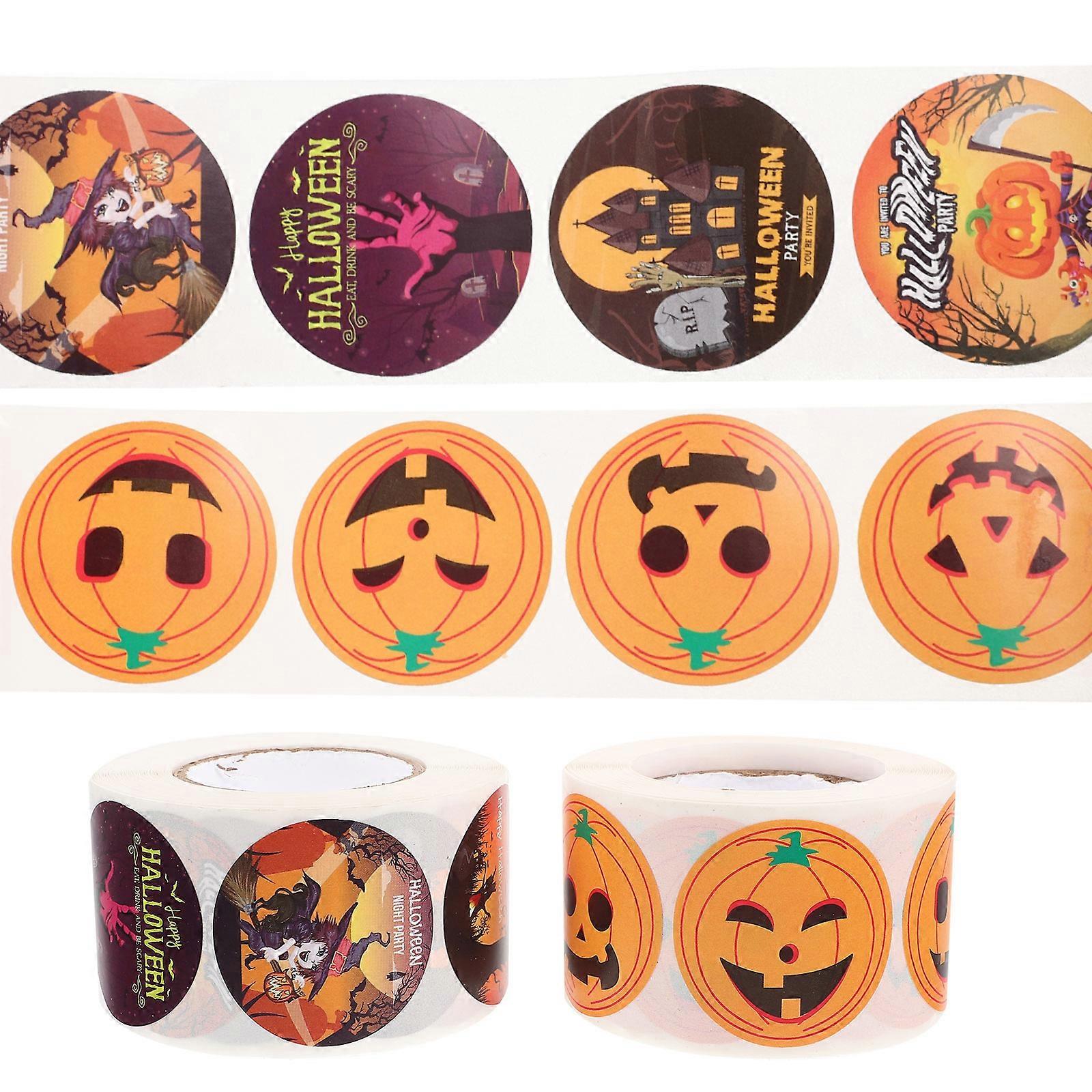 Halloween Gift Packaging Labels for Envelope Sealing with 2 Rolls