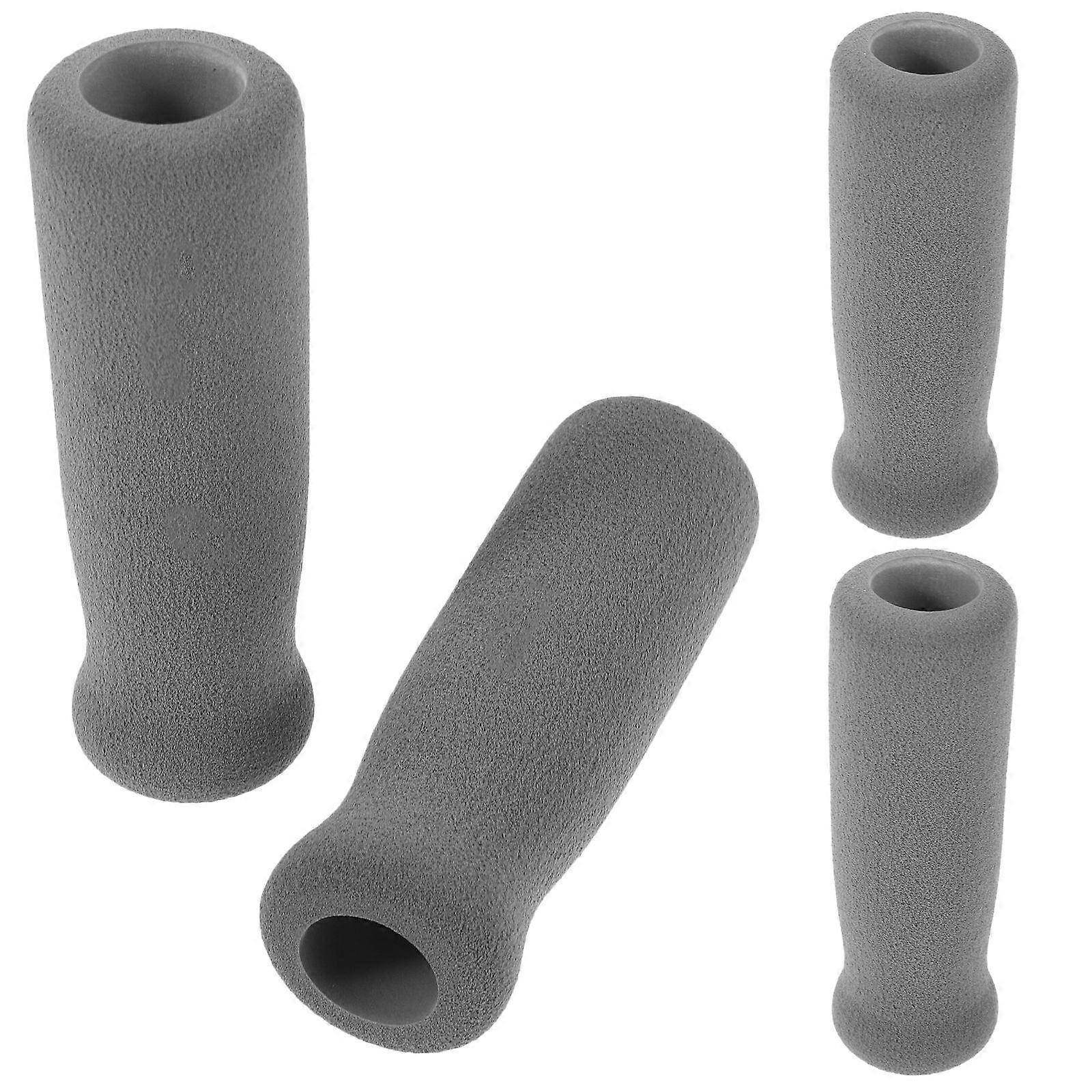 Grey Sponge Cane Handle Grip Replacement for Comfortable Walking Use 4Pcs