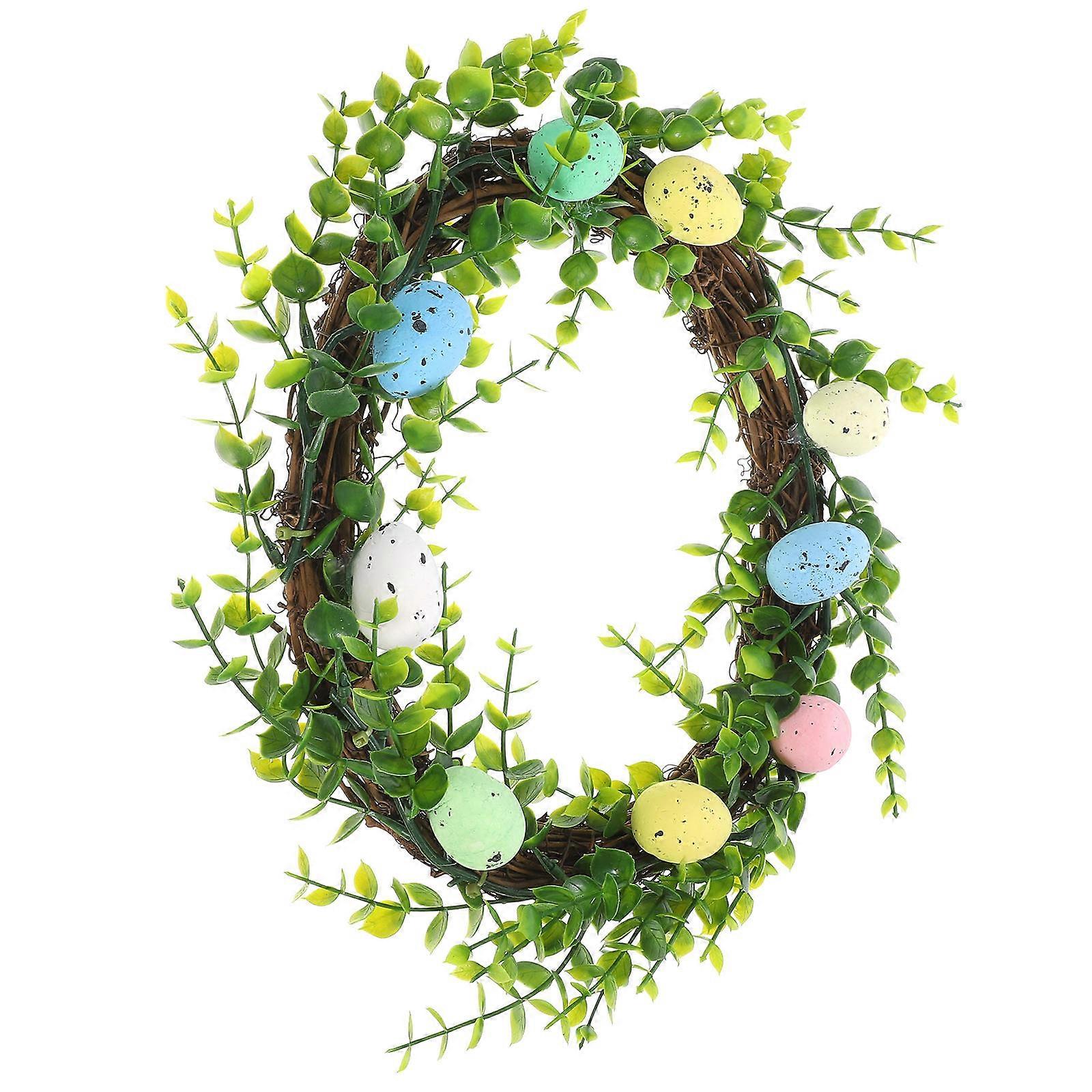 Easter Front Door Decor Easter Wreath with Pastel Eggs