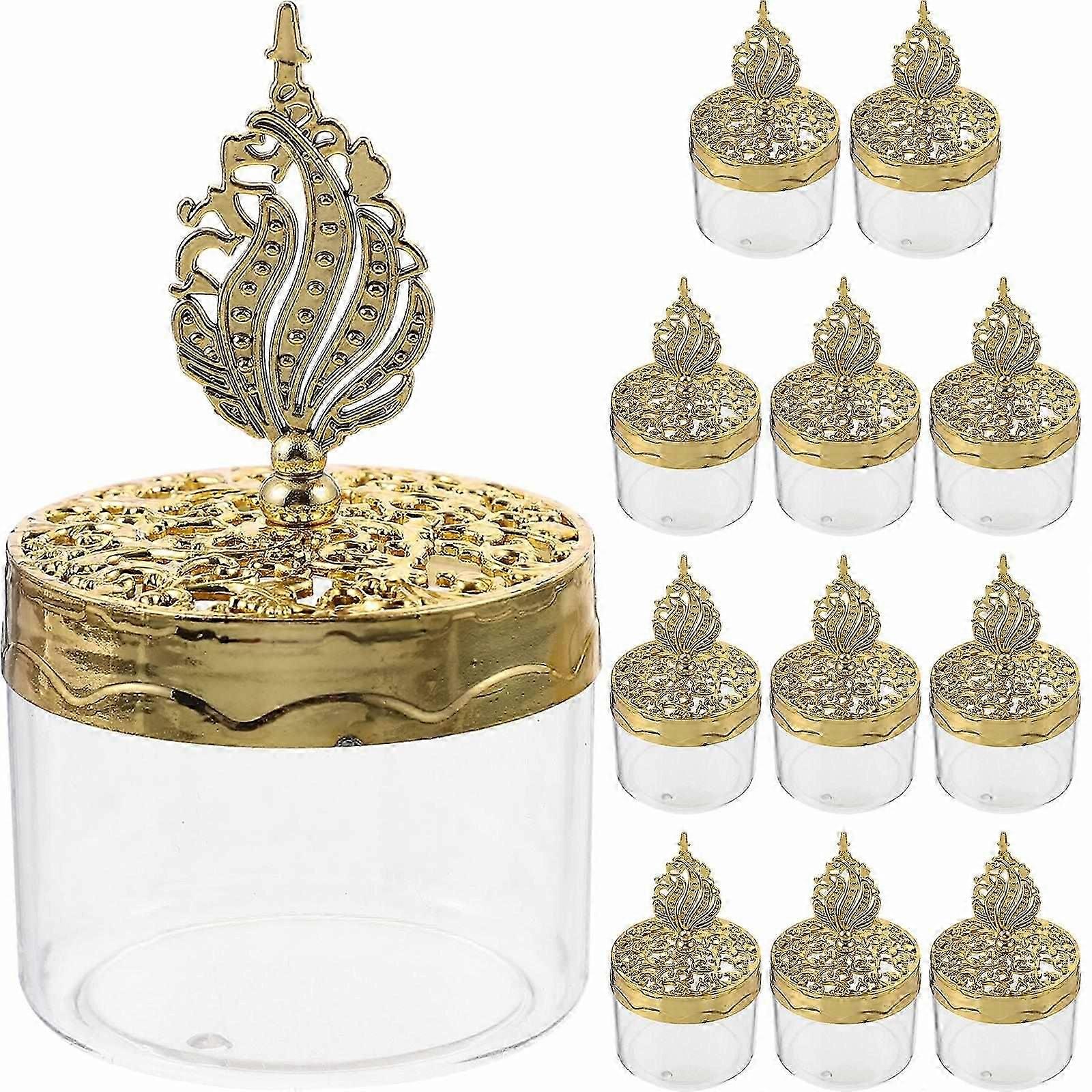 12pcs Transparent Wedding Candy Storage Boxes with Lids