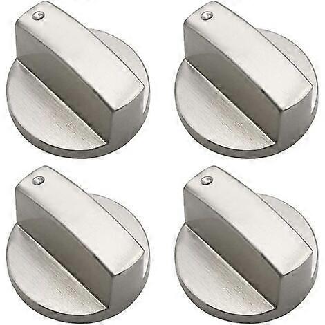 Pieces 8mm Cooker Knobs Universal Silver Metal Control Knobs as Replacement Knobs for Gas Stove and Hob