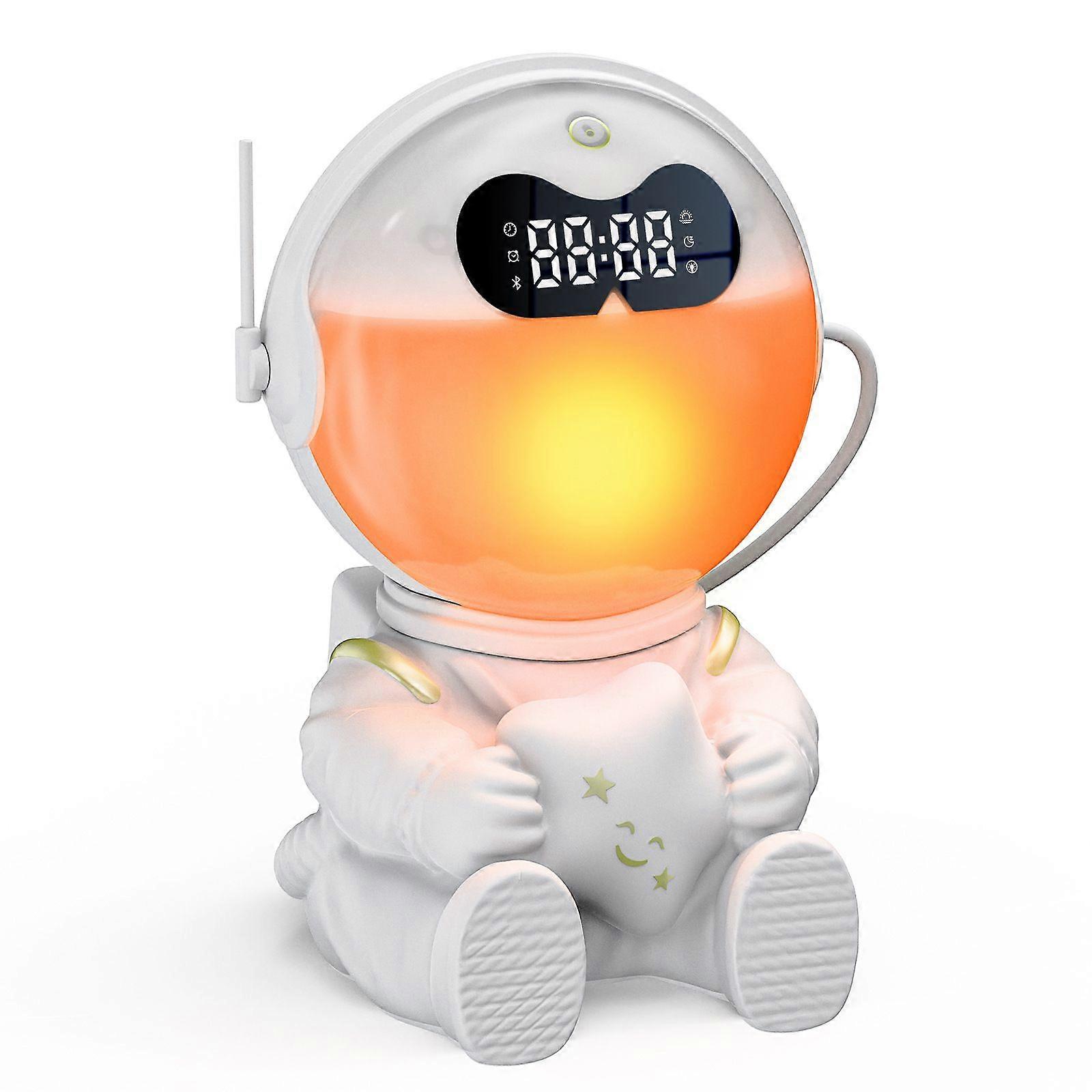 Astronaut Alarm Clock with Bluetooth Speaker and Night Light