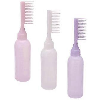 Haarverf Applicator Fles Set Voor Thuisgebruik Door Haarverzorgingsliefhebbers Met Kamontwerp In Diverse Kleuren Met Glad Oppervlak 3Pack