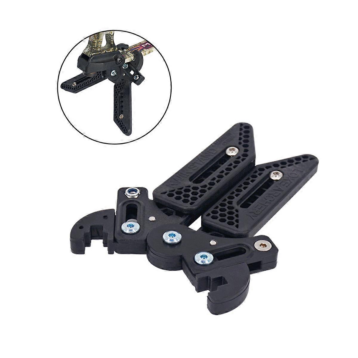 Arrow Kick Stand Adjustable Scissors Style Bow Holder 2Pcs Black