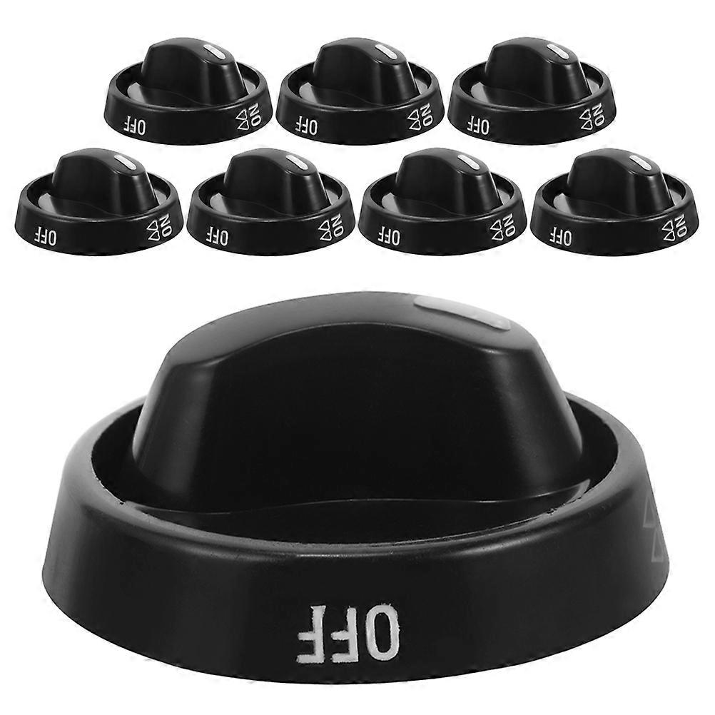 Universal Thickened Stove Knobs Control Knobs Replacement Set 8Pcs Black Plastic