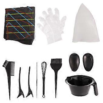 Kit de Tintura de Cabelo para Salão de Beleza - Inclui Pincéis e Presilhas para Tintura