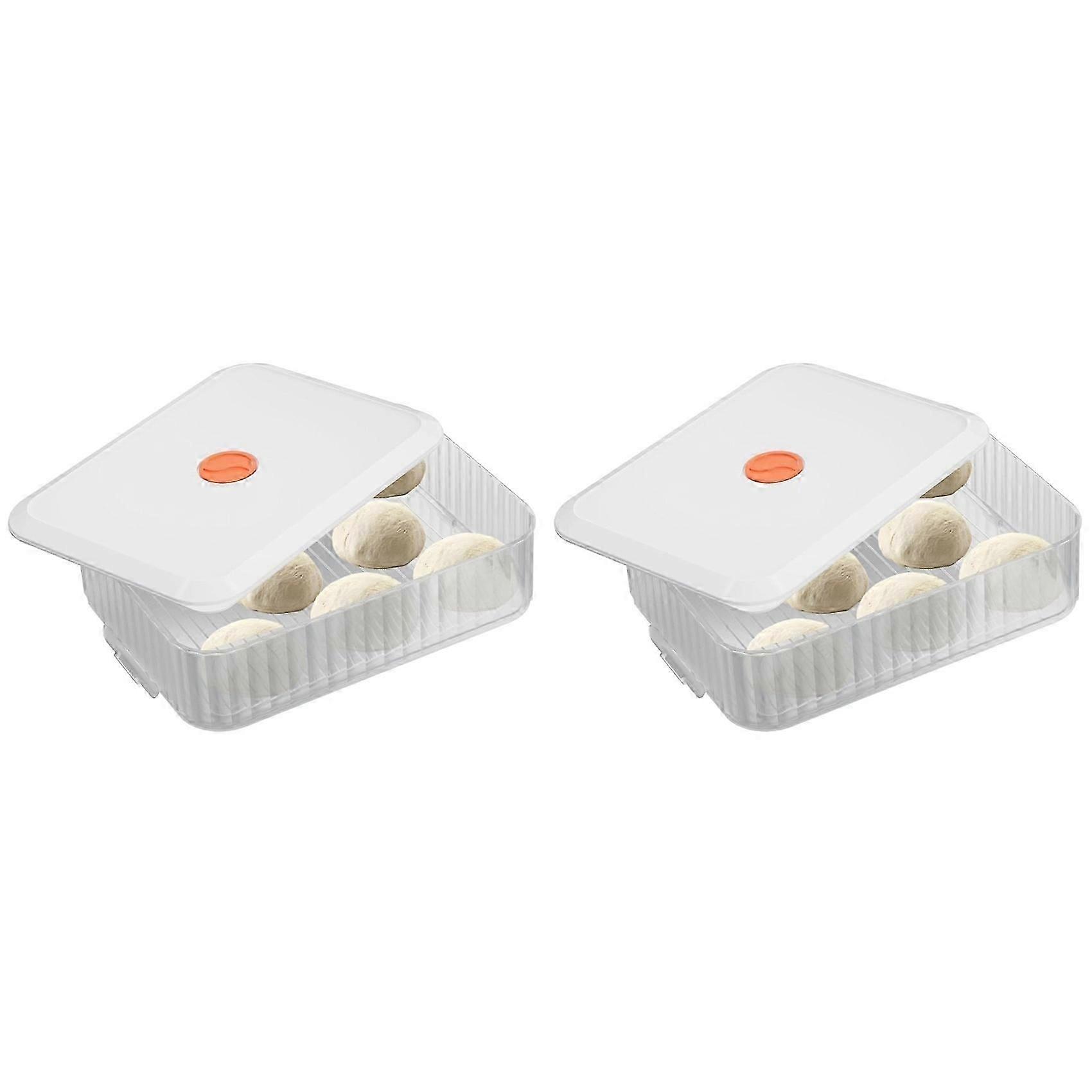2 Pack Pizza Dough Proofing Boxes, Stackable Dough Containers with Lids, Bread Fermentation Storage Boxes