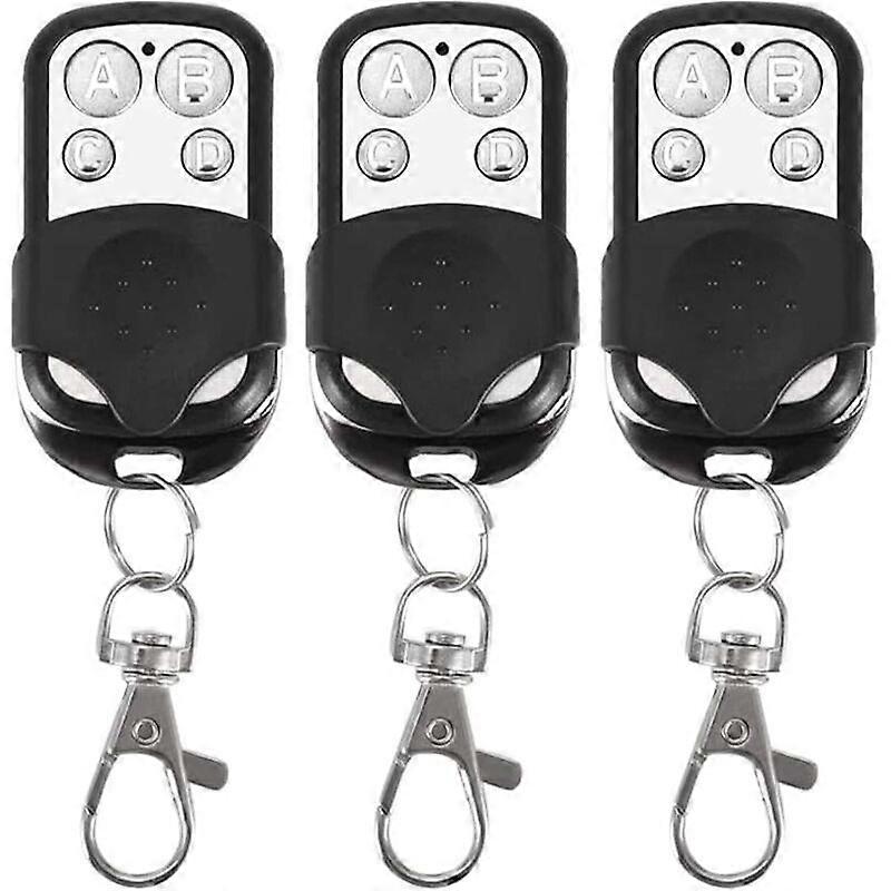 Set of 3 universal remote controls. Fixed code. 433.92 MHz frequency. For automatic gates.