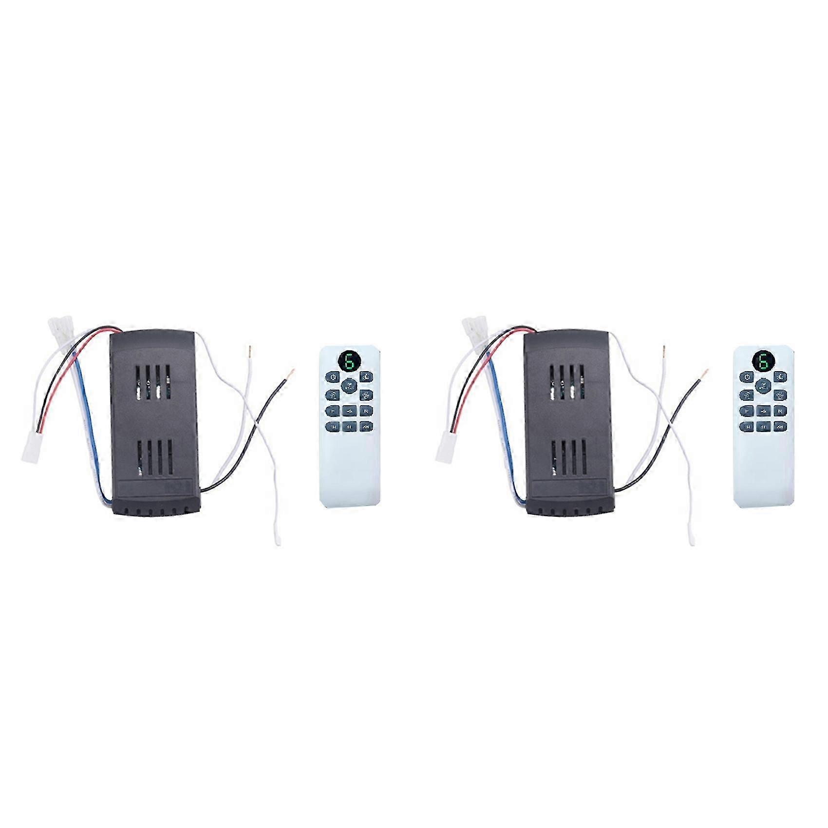2X Ceiling Fan Remote Control Kit 40W 6-Speed Timing Function Replacement Remote compatible with DC Ceiling Fans & Lights