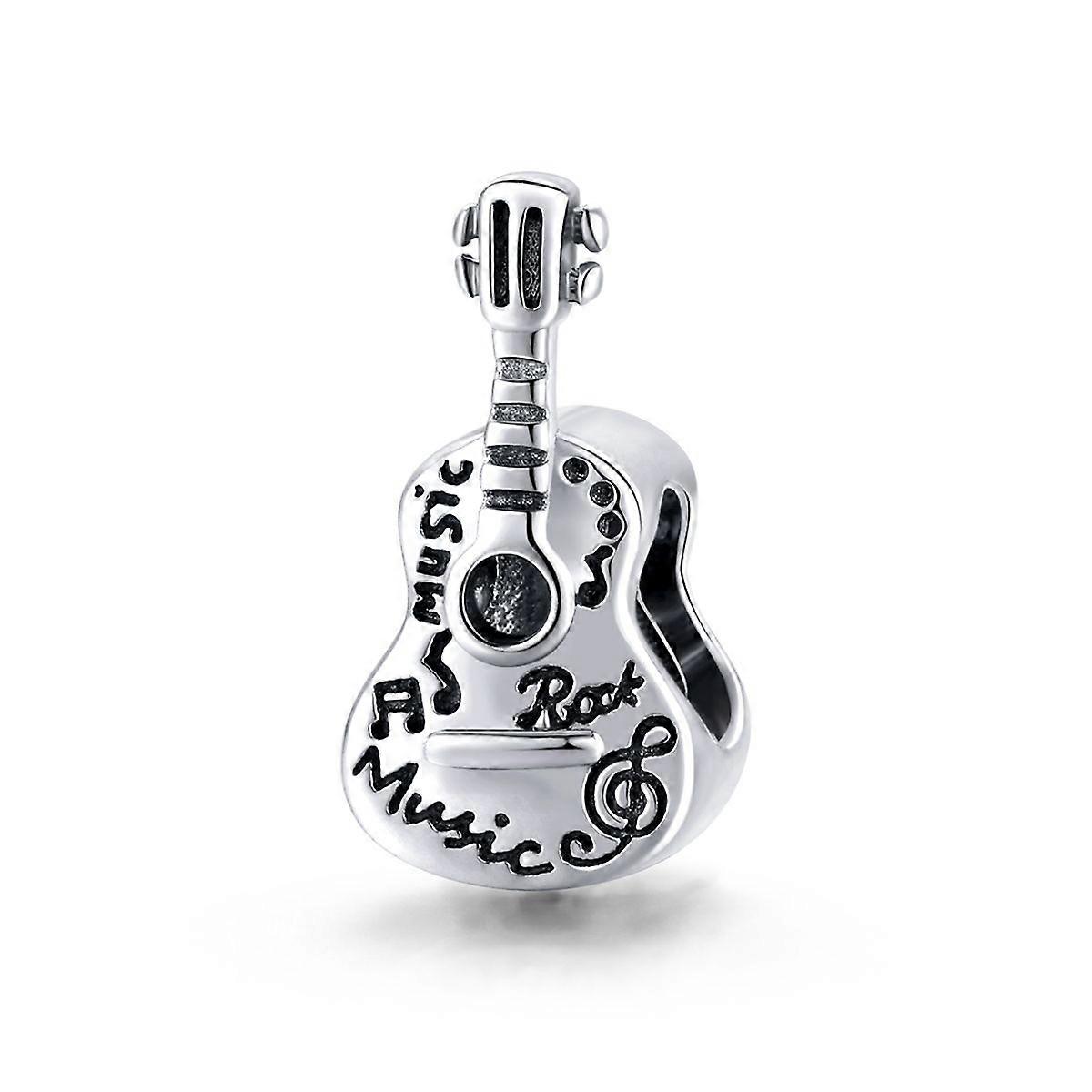 S925 Sterling Silver Simple Guitar Beads