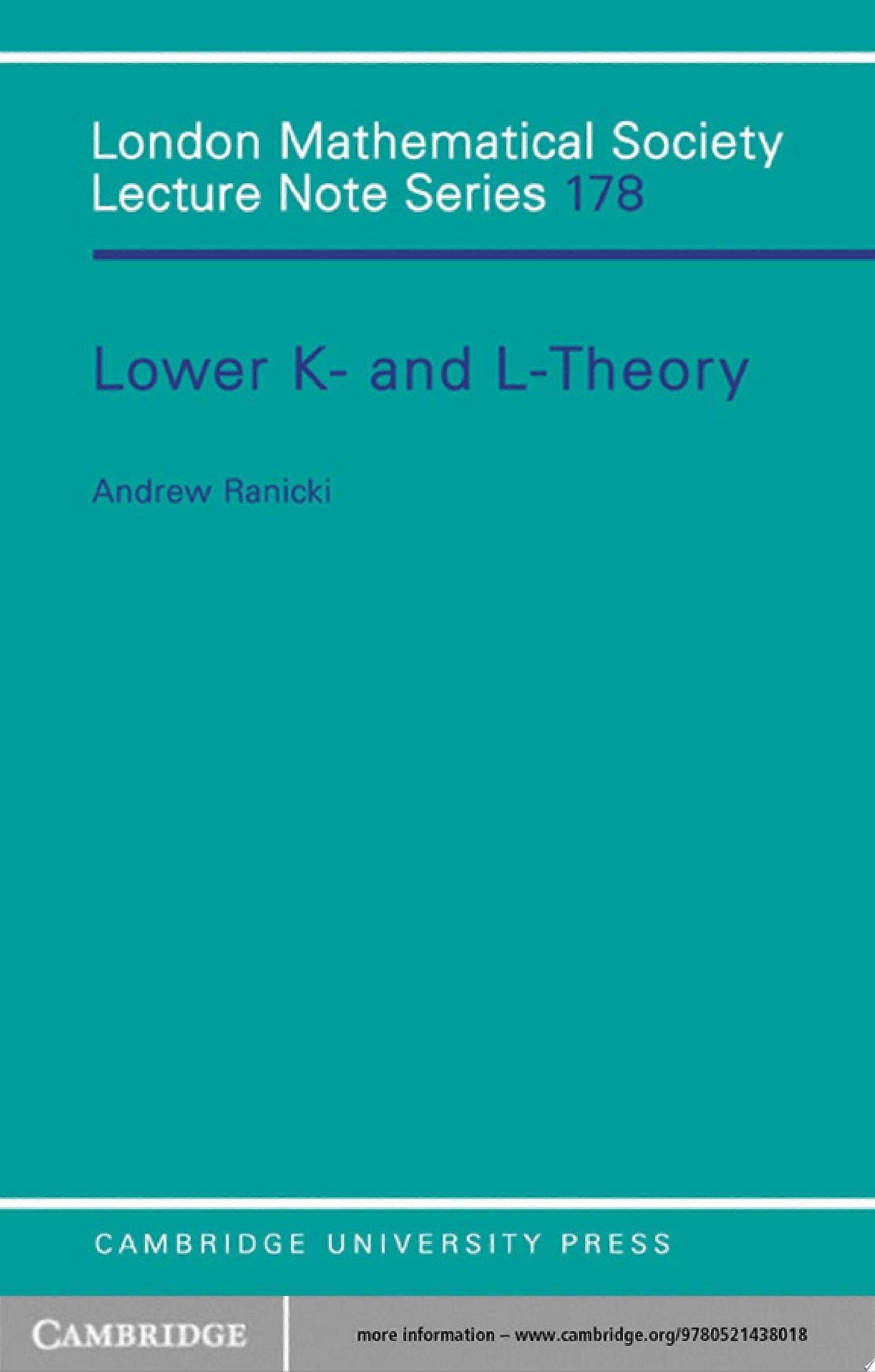 Lower k- and l-theory