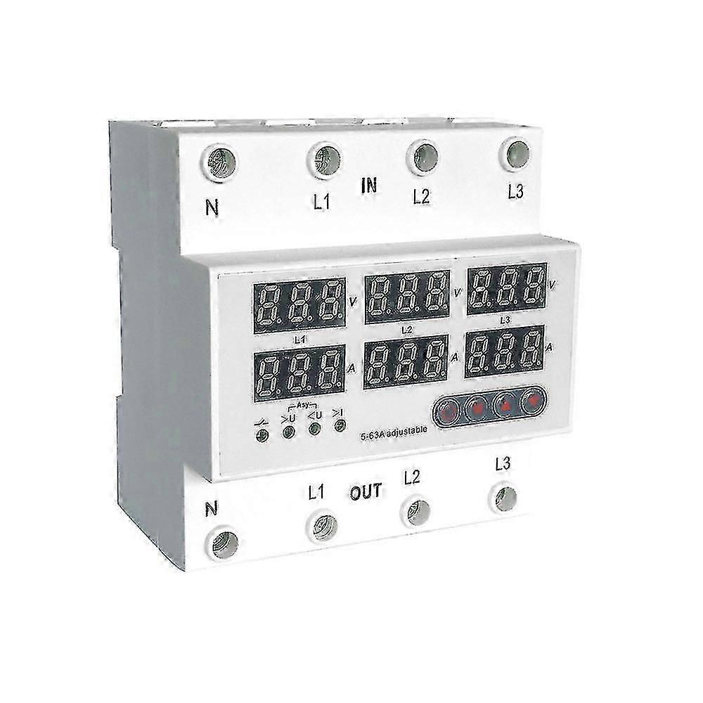 63A 3-Phase Four-Wire Over Under Voltage Protector