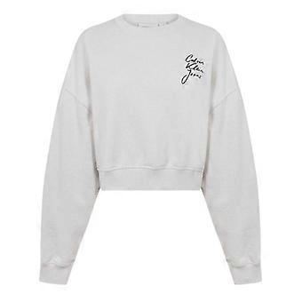Calvin Klein Womens/Ladies Institutional Drop Shoulder Crop Sweatshirt