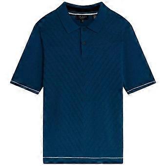 Ted Baker Herren-Polohemd mit Chevron-Muster, kurzärmelig, gestrickt