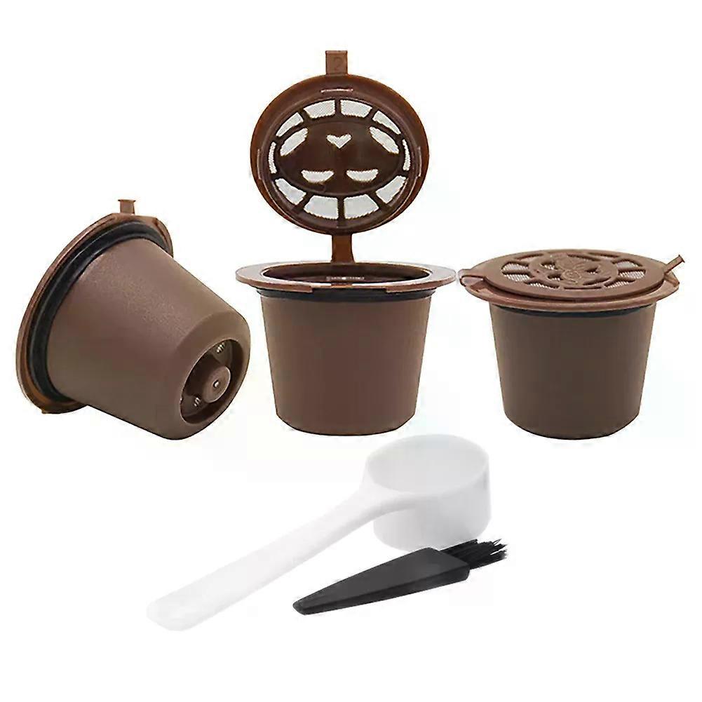 3pcs Refillable Reusable Coffee Capsule Filters compatible for  Nespresso Machine