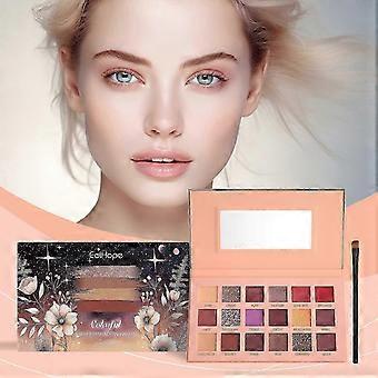 18 Farben Make-up Rauchige Lidschattenpalette, Natürliche Nude Matte Schimmer Glitter Pigment Lidschatten Palette Set