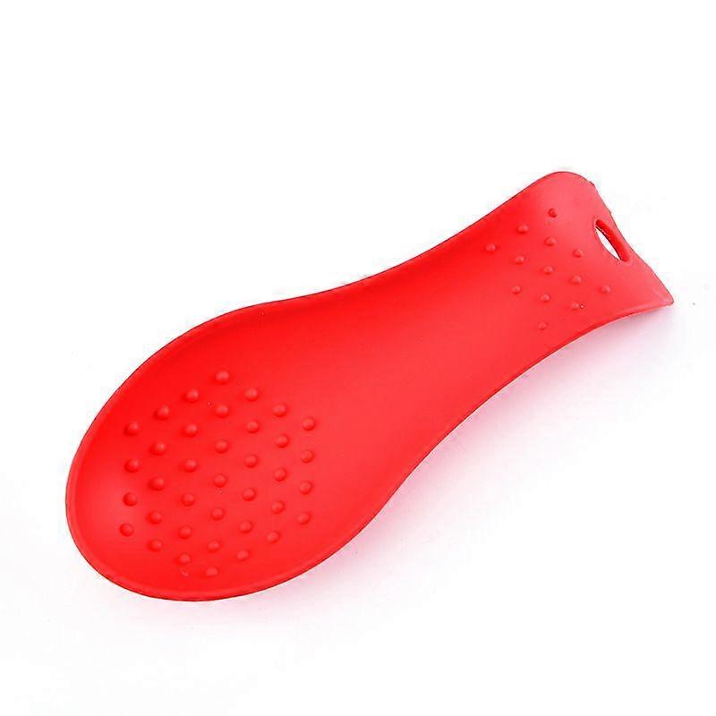 Red silicone kitchen spoon rest