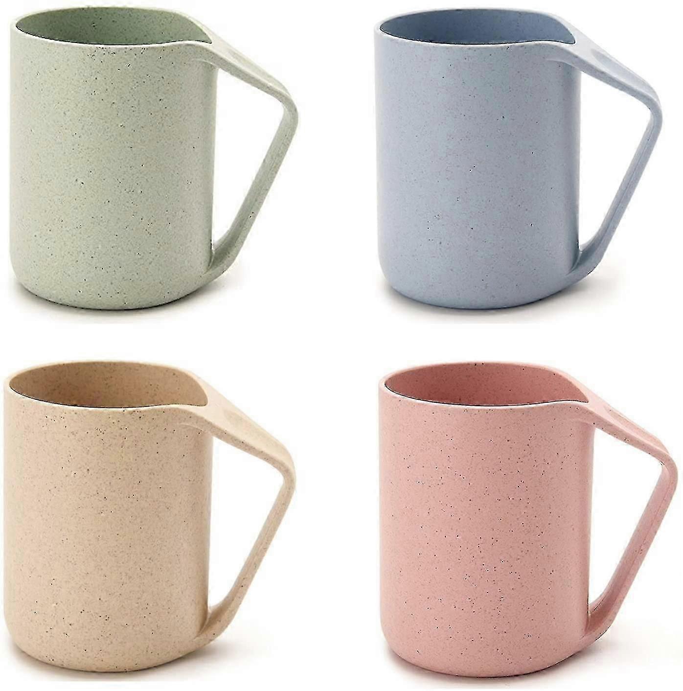 4pcs Eco Friendly Wheat Straw Biodegradable Plastic Cup Mug