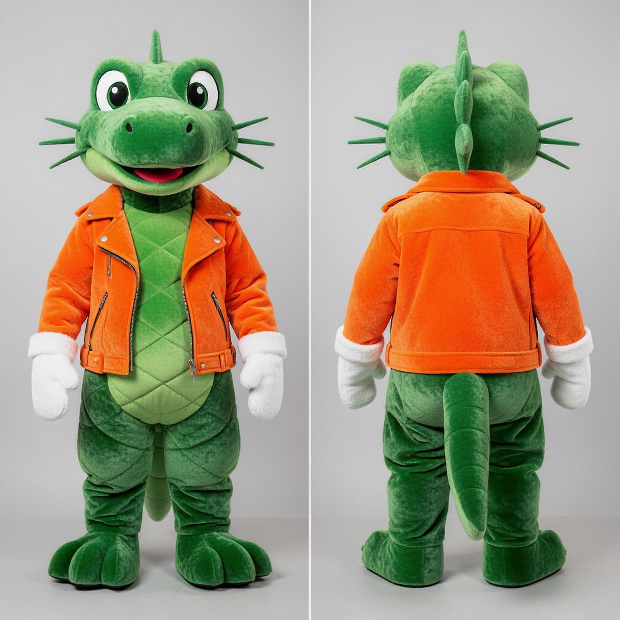 MASTICOT Emerald Green Broad Shouldered Lizard Mascot