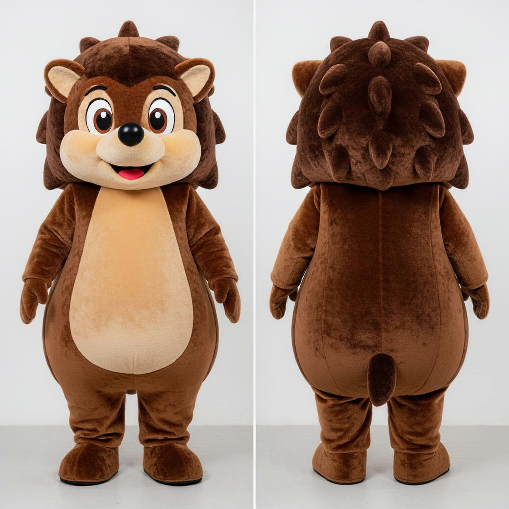 MASTICOT Velvety Brown Rounded Hedgehog Mascot