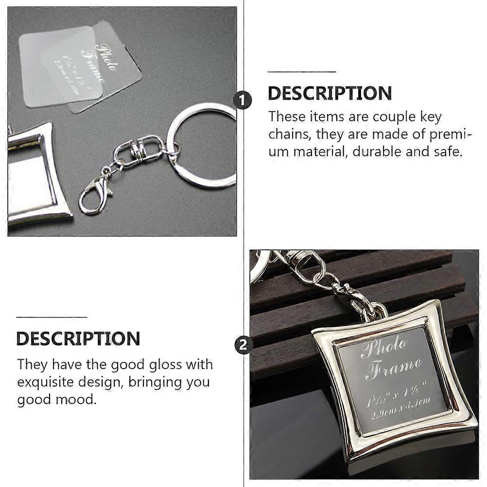 Creative Photo Frame Key Ring for Decoration 4Pcs Assorted Chain