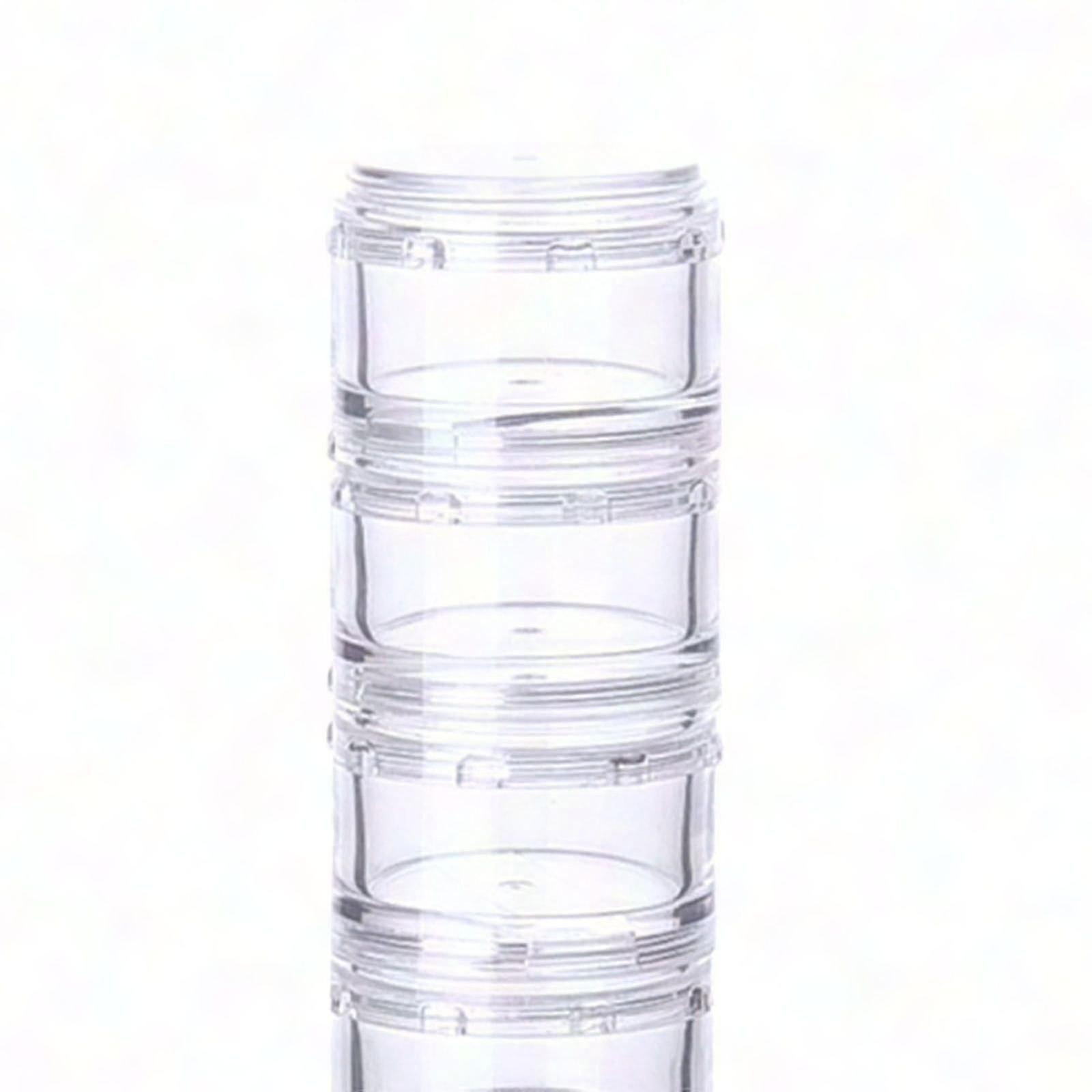 7 Piece Stackable Clear Plastic Organizer compatible with Pills Buttons & Beads
