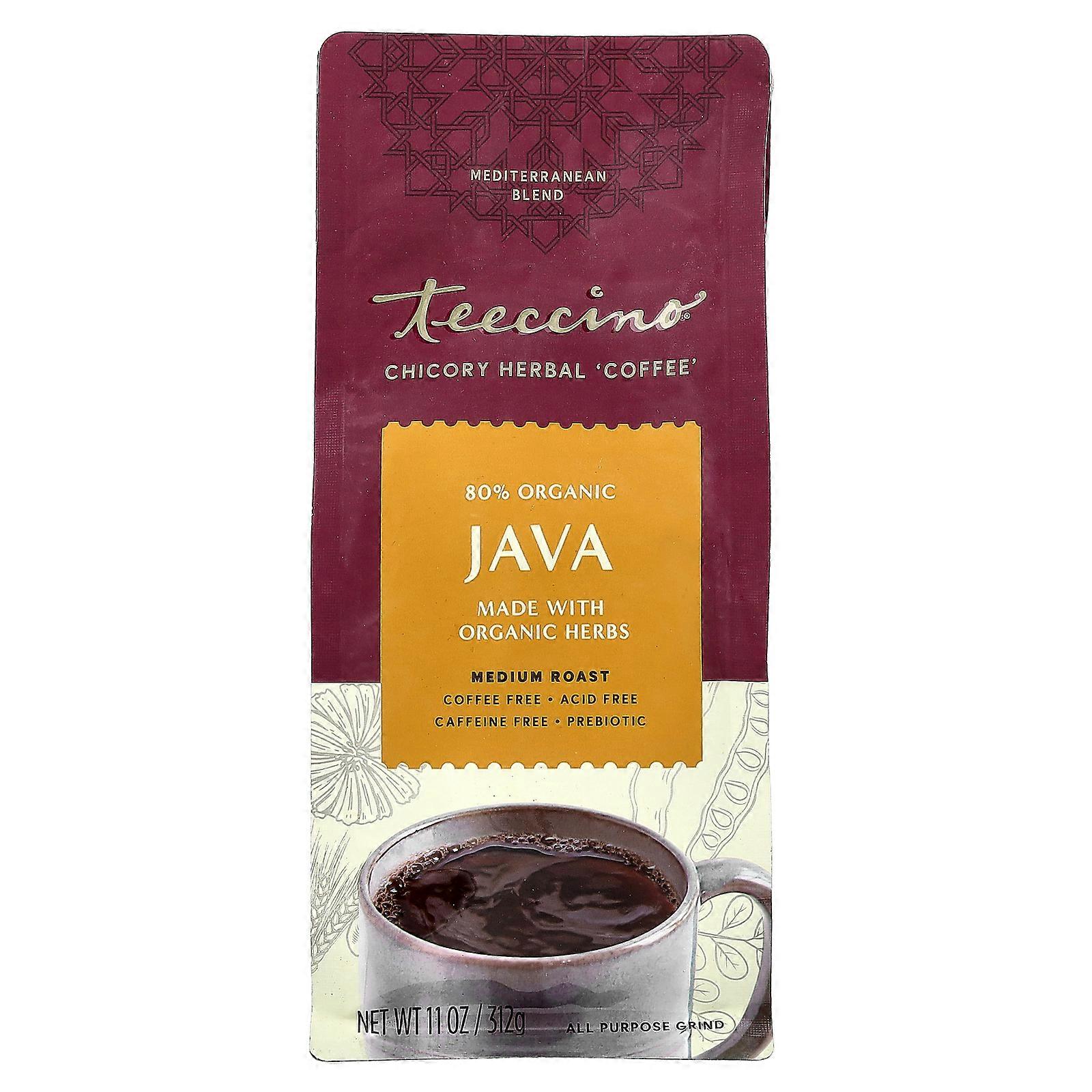 2 x Teeccino, Chicory Herbal Coffee, Java, Medium Roast, Caffeine Free, 11 oz (312 g)