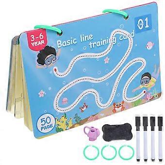 Toddlers Pen Line Training Card for Focus and Handwriting Practice 1Set