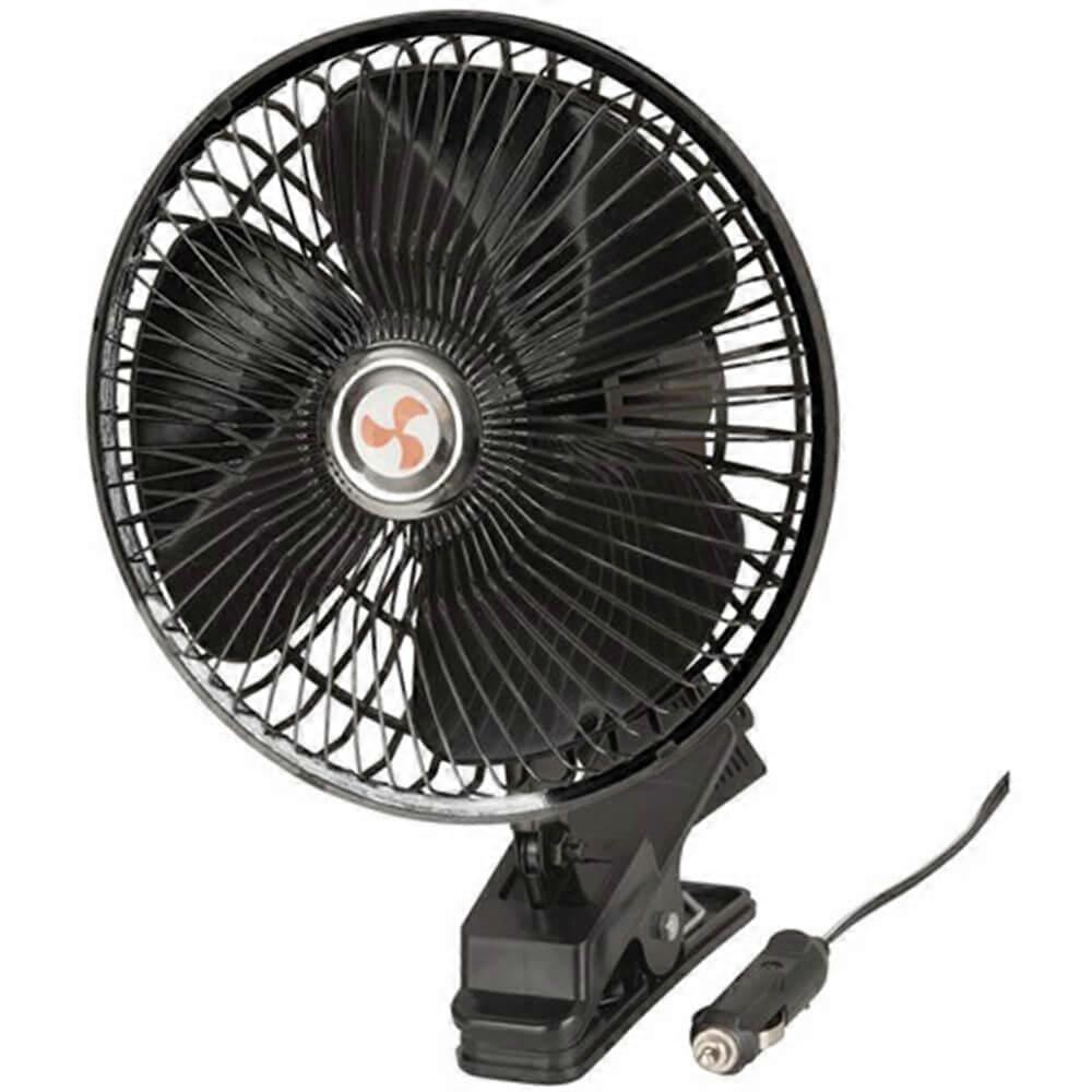 8 INCH Potable Light Cigarette Lighter Socket Powered Oscillating Fan w/ Clamp