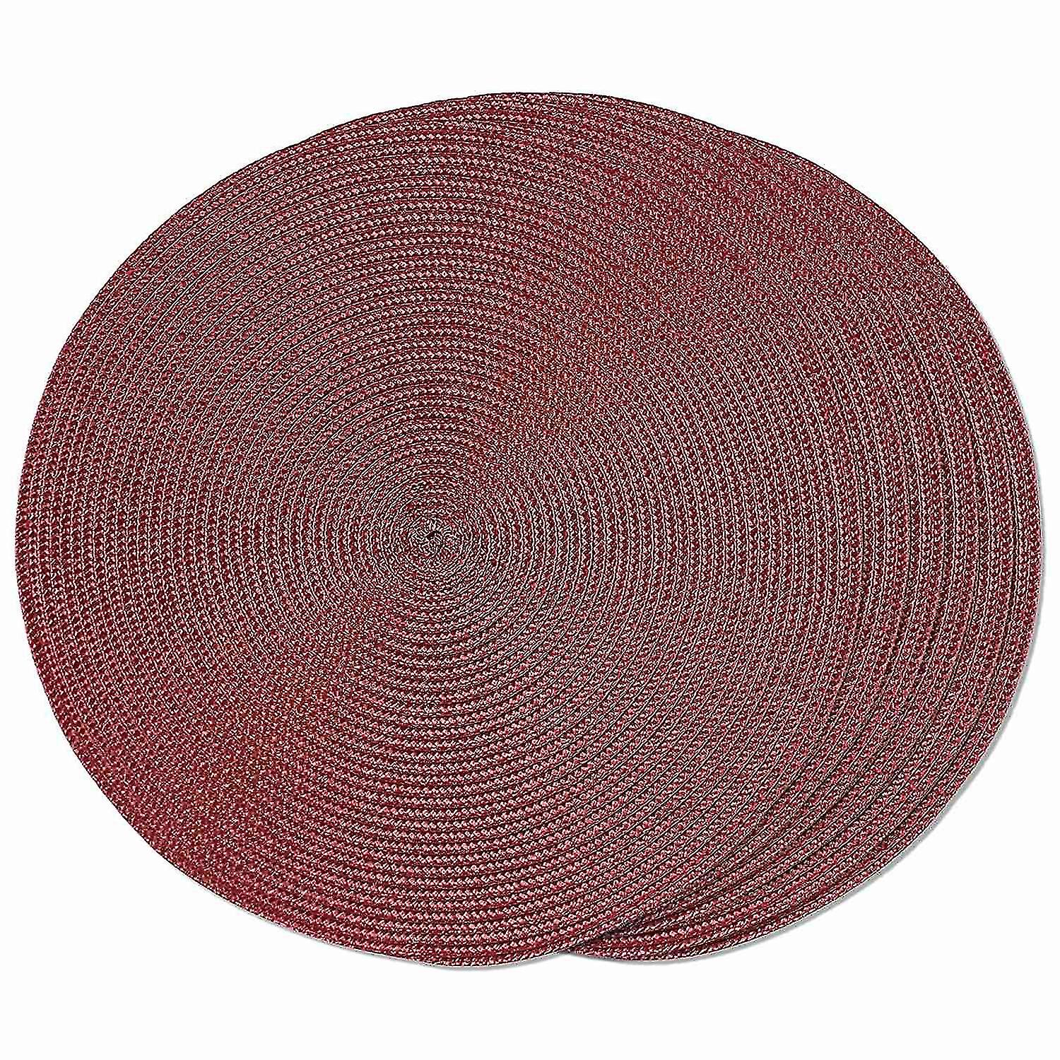 Runde geflochtene Tischsets Set mit 6 Tischsets für das Essen Gewebte waschbare rutschfeste Platzsets 15 Zoll (d Wuqx