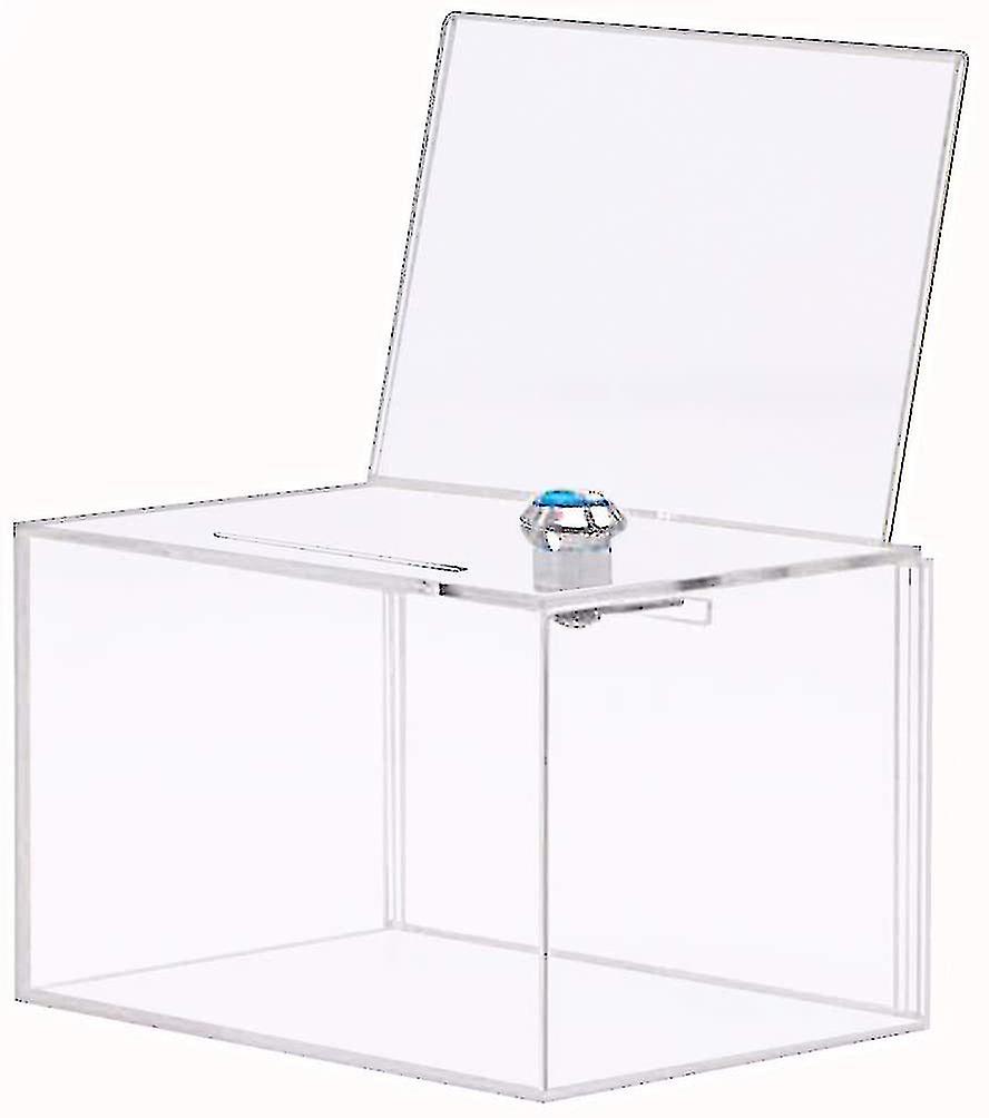Polmart Acrylic Display & Collection Box con segno e lucchetto