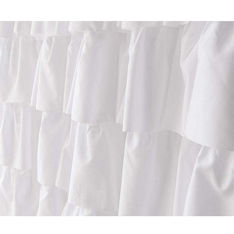 Ruffle Shower Curtain Home Decor Soft Polyester, Decorative Bathroom Accessories Great for Showers