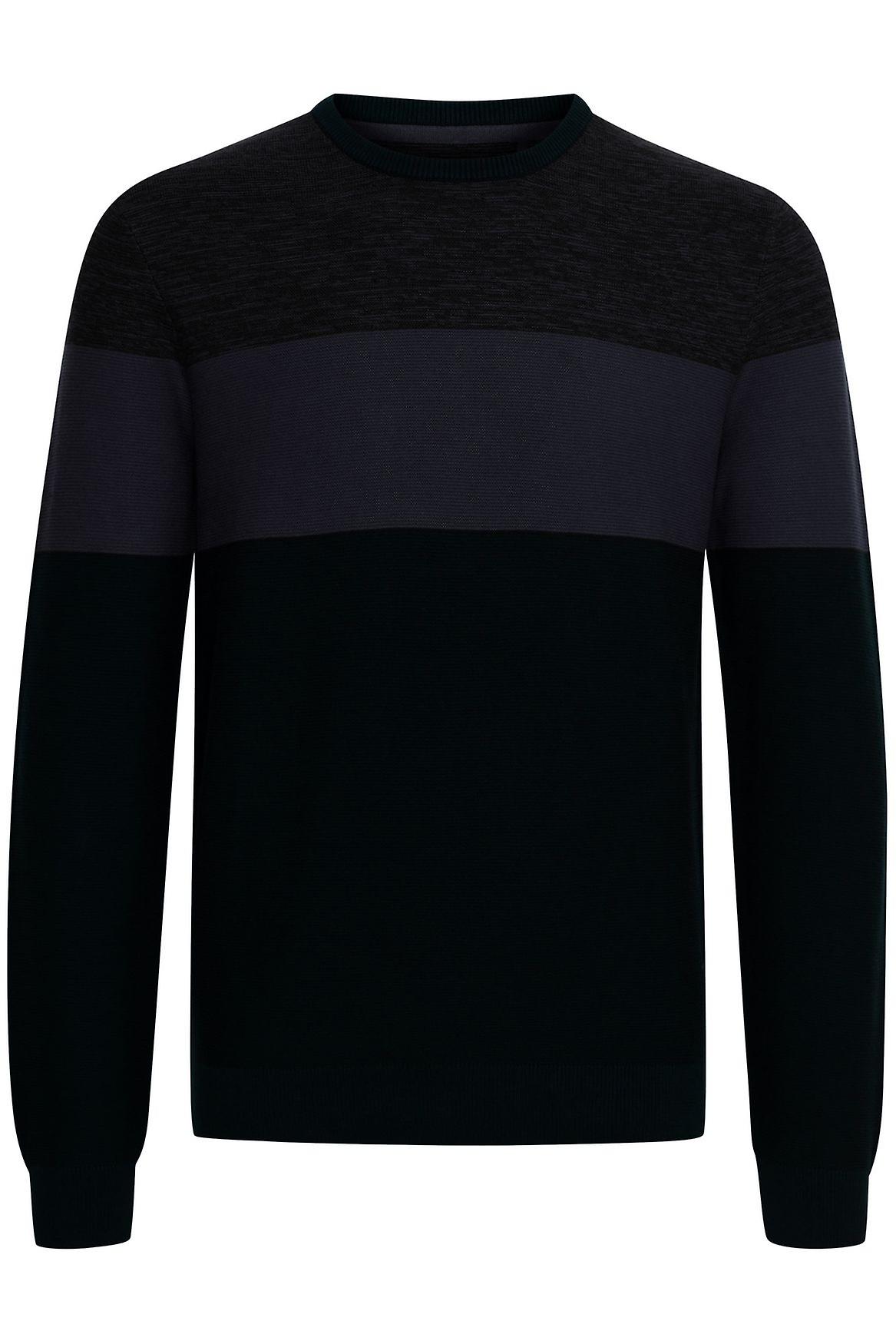 Herren BLEND Gestreifter Strickpullover Rundhals Basic Sweater Langarm