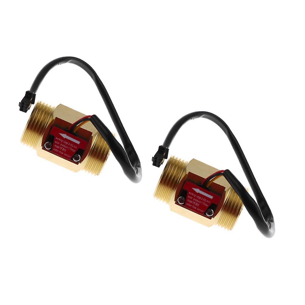 2 Pieces G1" Hall Effect Liquid Water Flow Sensor Switch Flow Meter