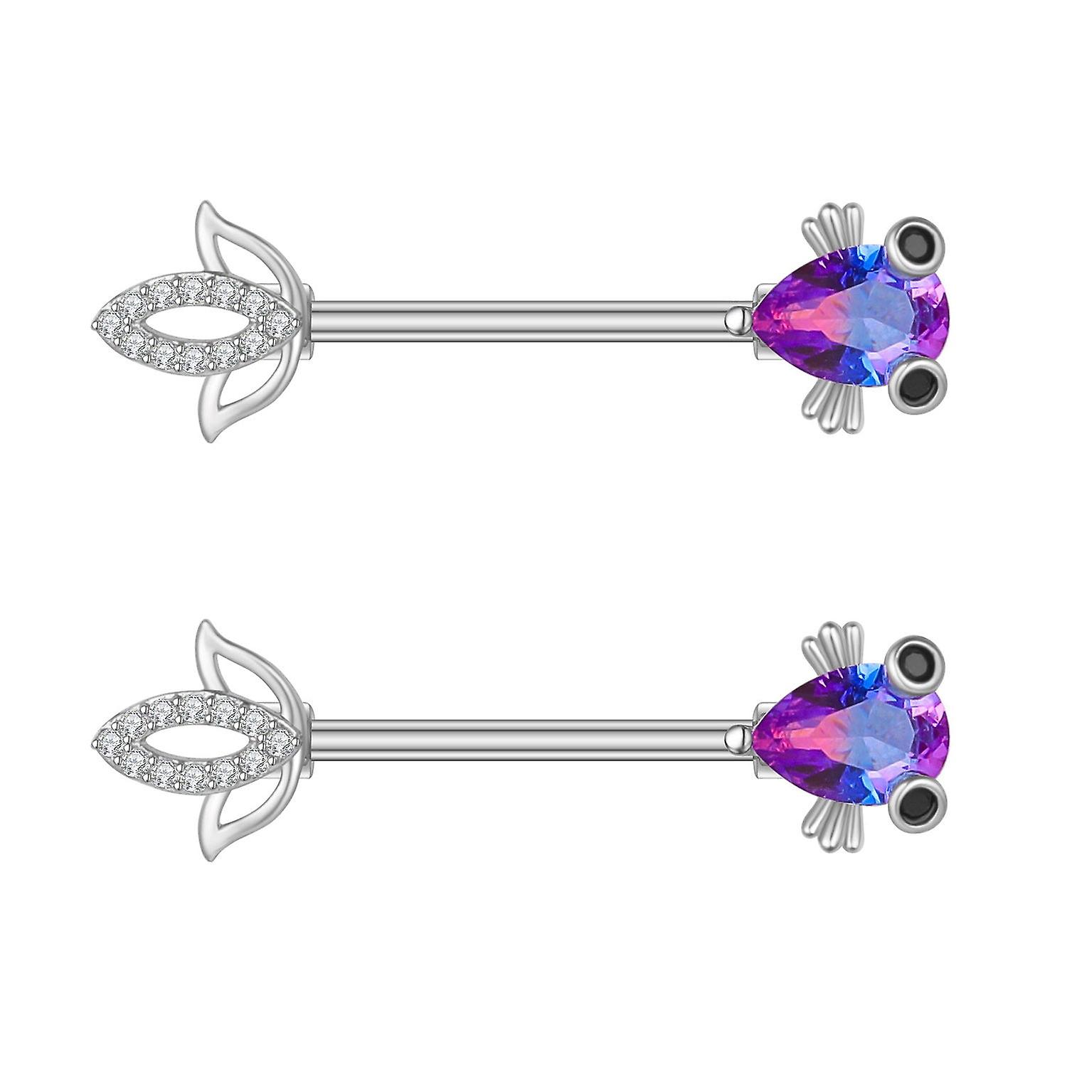 Zircon Nipple Ring Adhesive Nail Piercing