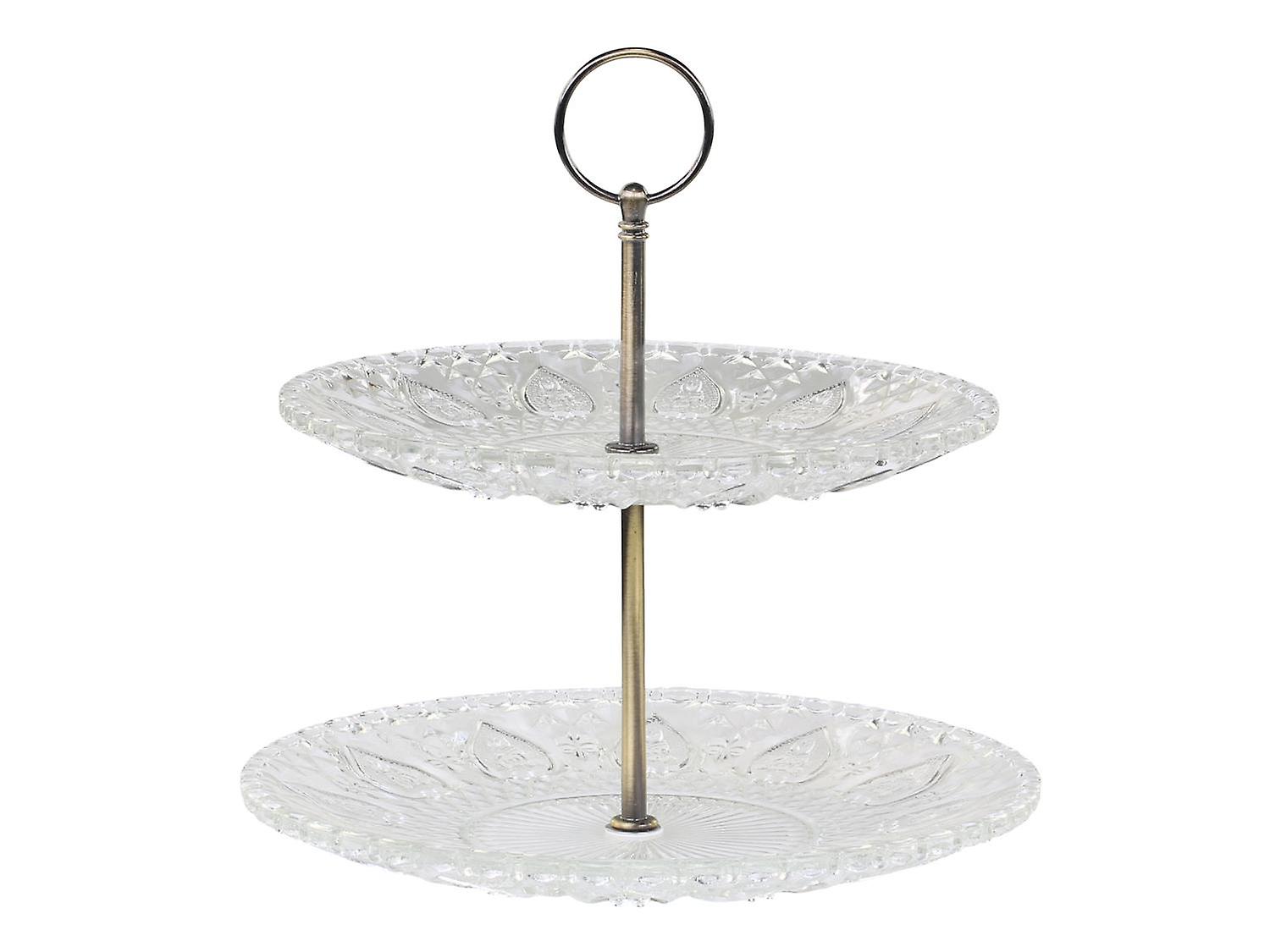 Kakfat 2-våningar Glas Chic Antique