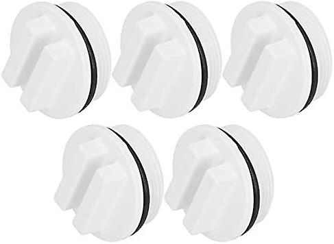 5pcs Swimming Pool Winterizing Plug 1.5in Threaded Spa Return Line Filter Drain Plug with O-Ring(White)