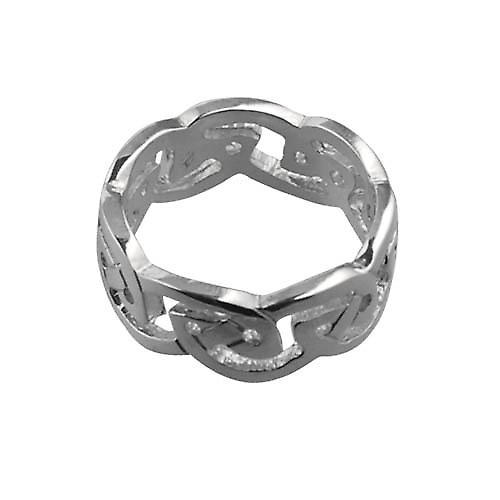 9ct White Gold 8mm Celtic Wedding Ring Size Q