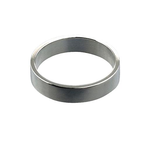9ct White Gold 4mm plain flat Wedding Ring Size P