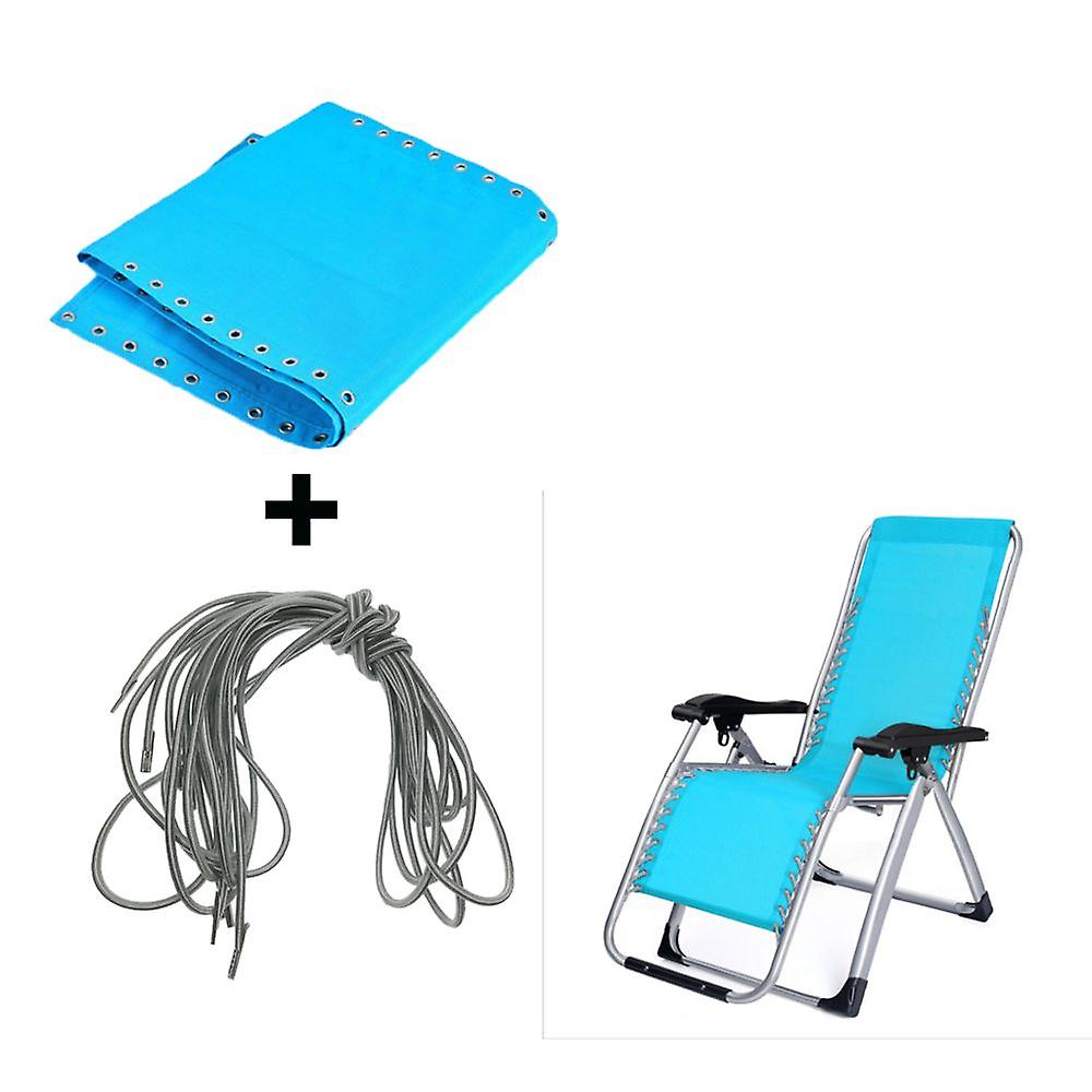 Fabric Mesh Cloth And 4pcs Laces Kit For Recliner Swimming Pool Outdoor Breathable Blue
