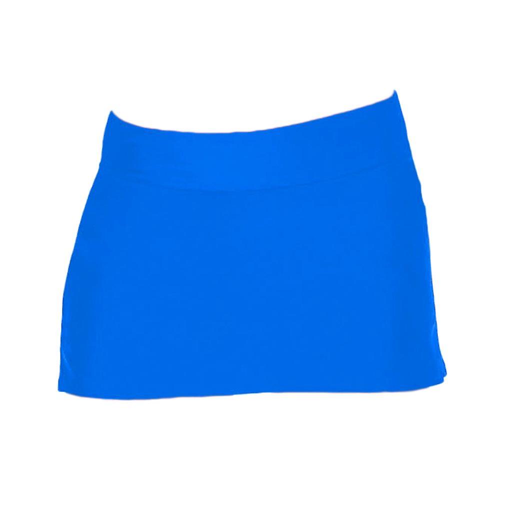 Solid Color Skirted Bikini Bottom Skort Swimsuit Beachwear  Blue M