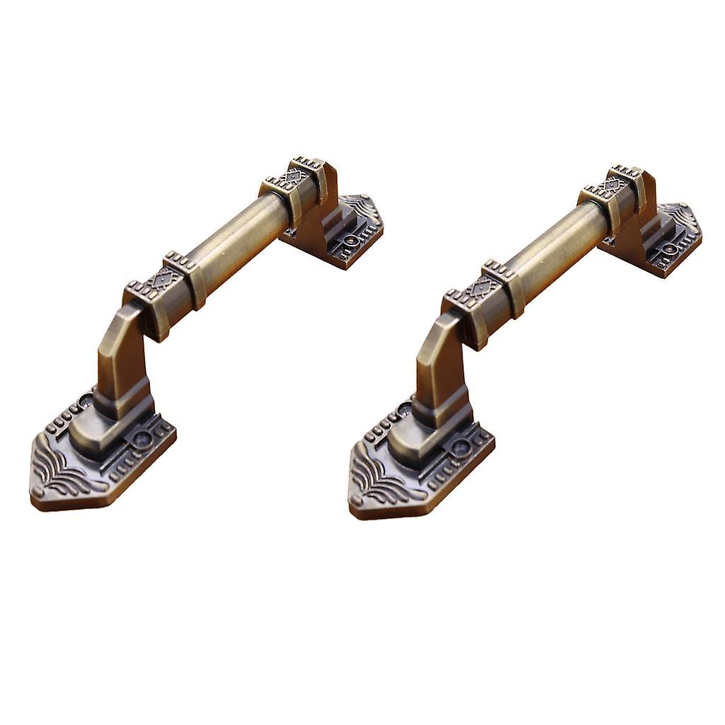 1 Pair Antique Cabinet Door Handle Wardrobe Pull Knobs with Screws Bronze