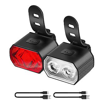 USB-wiederaufladbares Fahrrad-Frontlicht und Rücklicht-Set Fahrrad-Warnleuchte