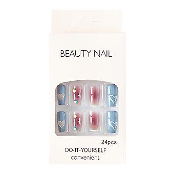 Blue Pink Press On Nails Wiederverwendbare und ultradünne gefälschte Nägel Gutes Geschenk für weibliche Freunde