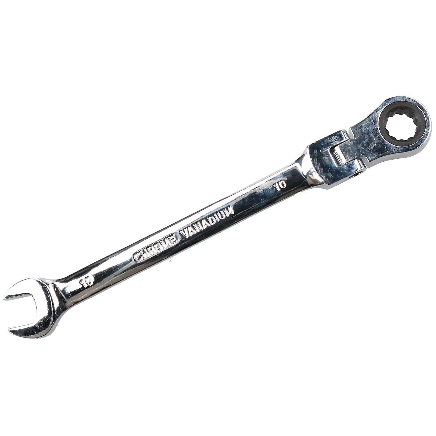 10mm Flex-Head Ratcheting Wrench - 72-Tooth Metric Spanner For Professional Repairs
